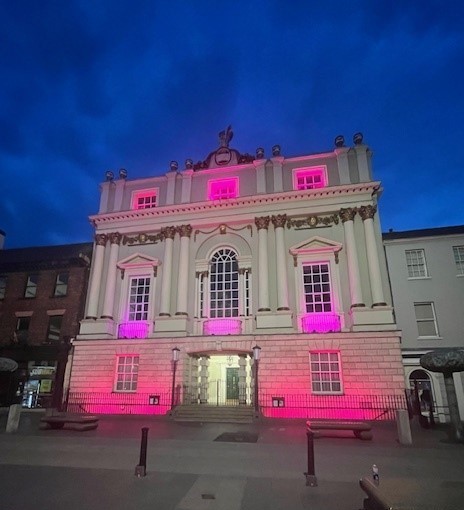 The Mansion House in Doncaster is lit up pink this evening as a mark of respect and solidarity with everyone affected by the tragic incidents in Southport which took place earlier this week.