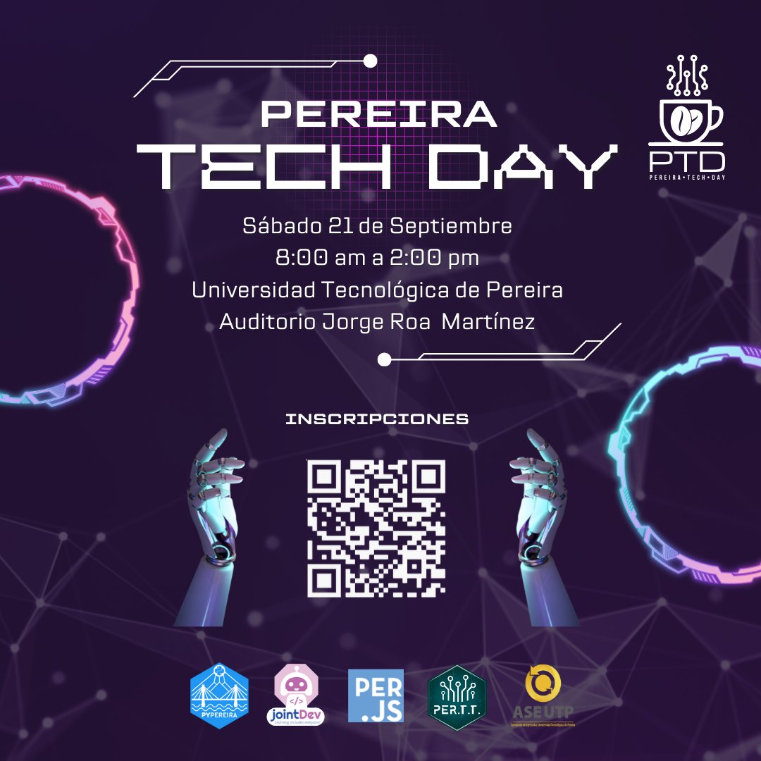 PerTechTalks's tweet image. ✨ ¡Llegó Pereira Tech Day! ✨
¡Únete a nosotros! El Pereira Tech Day es una oportunidad única para sumergirte en el fascinante mundo de la tecnología, el liderazgo y el emprendimiento.
📷 Inscríbete ahora escaneando el QR en la imagen o visita: forms.gle/mFFXtQhNx2WMie…