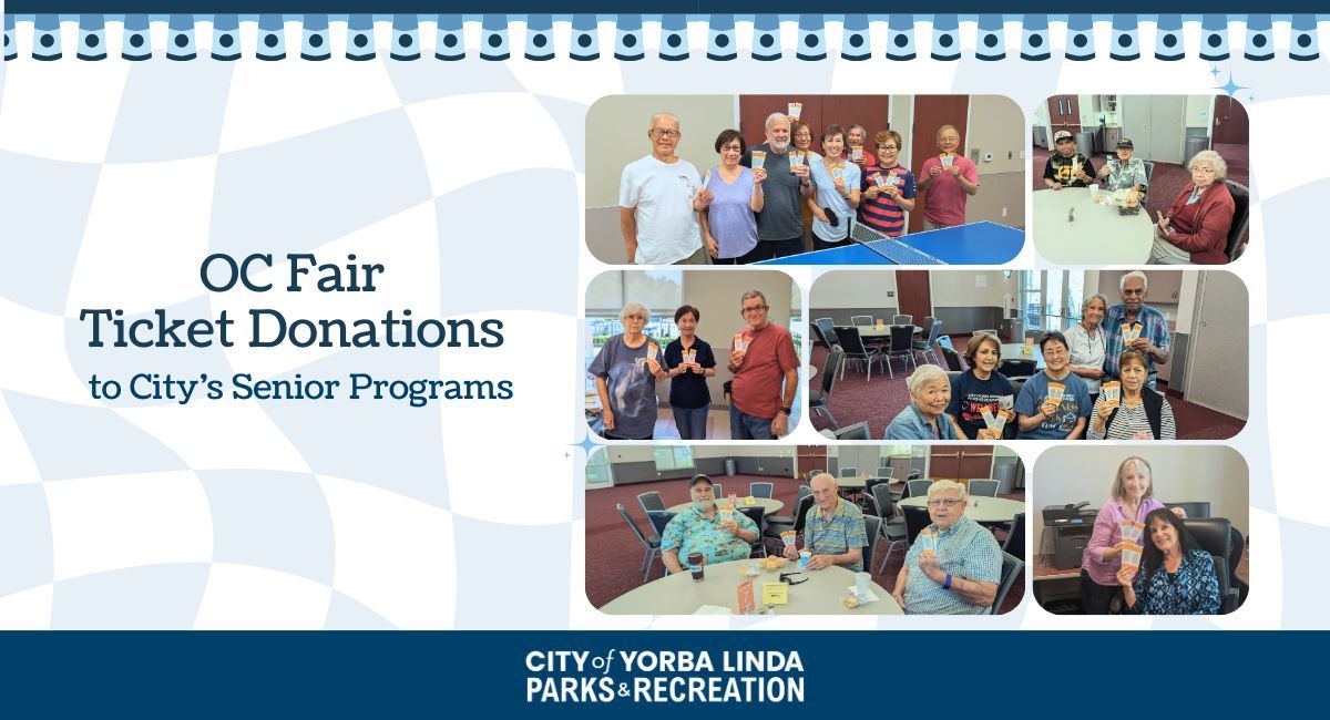 Thank you to Doug Labelle and <a href="/ocfair/">OC Fair</a> for their generous donation of 75 tickets to our older adult programs! 🎡🎟️The <a href="/YLParksandRec/">Yorba Linda Parks and Recreation</a> made sure these tickets reached our exceptional seniors by distributing them at various older adult programs at the Yorba Linda Community Center.✨