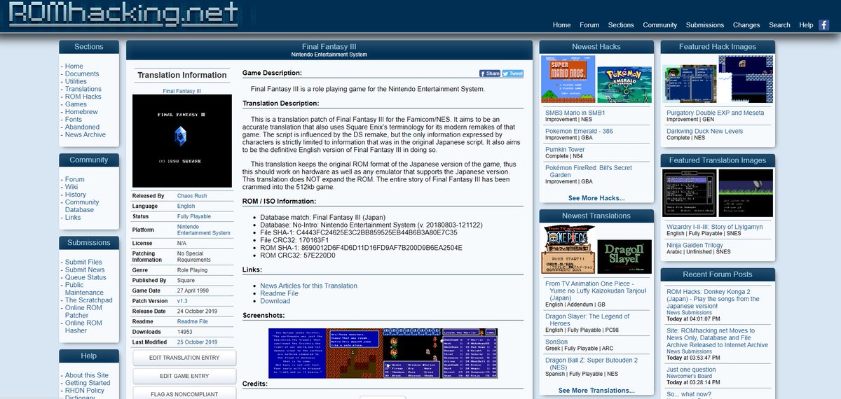 GBDudersFeed's tweet photo. Romhacking dot net is shutting down and becoming read-only with all of its ROMs and fan translations relocated to The Internet Archive. Do you have thoughts about the news?

Also, how screwed is the hobby if the IA loses its lawsuit?

Discussion Thread: https://t.co/Cvbc5gb5a0 https://t.co/1DuM1pzWiT