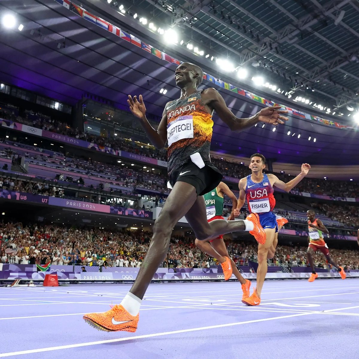 Congratulations Joshua Cheptegei upon winning your third straight global title in an Olympic record.