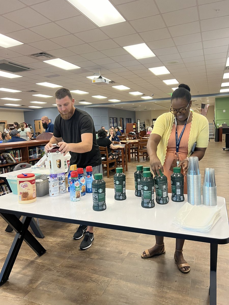 HarnsMarshMS's tweet photo. What a WONDERFUL day back on campus!
๐ฉต A HUGE thank you to Mr. Butch Swank of Goodlad & Swank Insurance for treating our staff to Starbucks & Krispy Kreme this morning!
๐ฉต Thank you to @Wawa at 82 & Colonial Blvd for providing our staff with a delicious lunch! #OTOF #HMMS https://t.co/wHPCHlNeEX