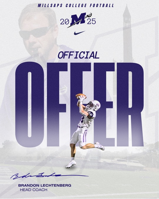 #AGTG Blessed to receive my first offer to <a href="/MajorsFootball/">Millsaps Football</a>.
<a href="/HHS_coach/">Coach Lippert</a> <a href="/HHSLonghornsFB/">Harmony Longhorns Football</a>
<a href="/CoachAllison12/">Cole Allison</a> <a href="/CoachMoschouris/">John Moschouris</a> <a href="/coach_lonardo/">Coach Lo</a> <a href="/Coach_Lech/">Brandon Lechtenberg</a>