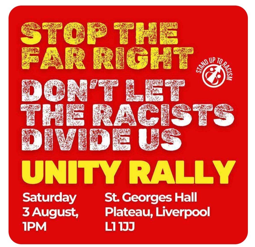Brilliant showing by the people of #Liverpool tonight, defending Britain's first mosque from an attempted #racist attack.

Please join us tomorrow as we come together to show the Far Right that they will never be welcome here.
#NeverAgain

<a href="/uaf/">Unite Against Fascism</a> 
<a href="/lmhrnational/">Love Music Hate Racism</a> 
<a href="/AntiRacismDay/">Stand Up To Racism</a>