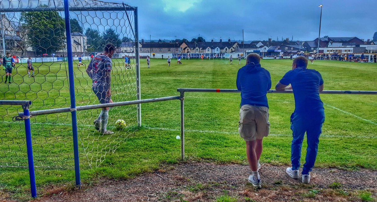 Picking the ball out of the net for the first time. Newton Abbot Spurs 4 Bovey Tracey 0. The SW Peninsula League starts.