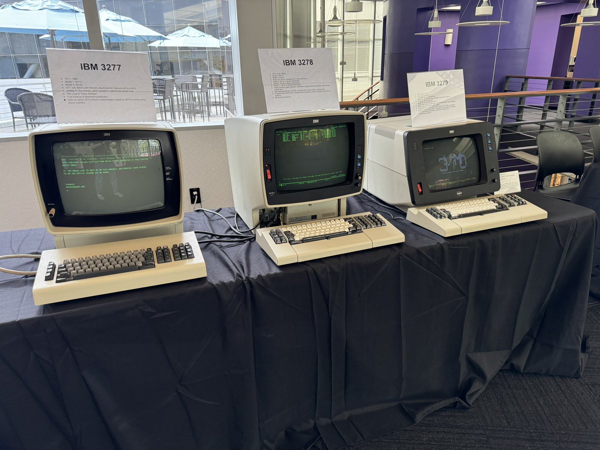 ArcadeFever's tweet photo. If you are in the Bay Area, stop by #VCFWest today and tomorrow (at the Computer History Museum) to see my collection of IBM Mainframe terminals connect to various mainframe systems! https://t.co/8z5ZZz161C