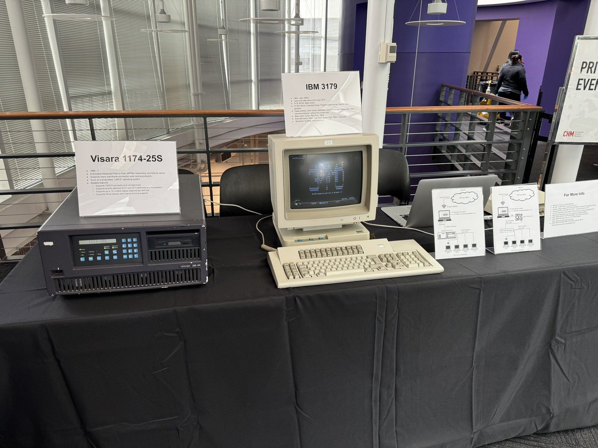 ArcadeFever's tweet photo. If you are in the Bay Area, stop by #VCFWest today and tomorrow (at the Computer History Museum) to see my collection of IBM Mainframe terminals connect to various mainframe systems! https://t.co/8z5ZZz161C