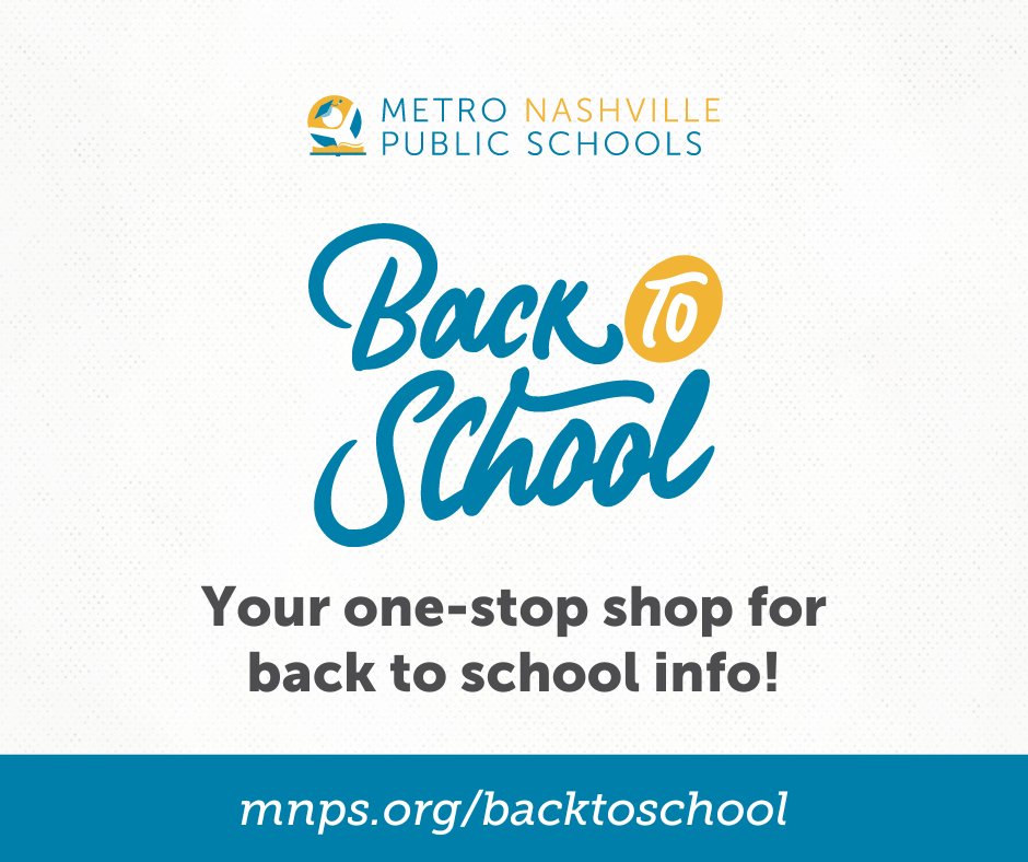 The school bell rings for all Metro Schools Tuesday, August 6. Visit mnps.org/backtoschool for information on everything from transportation to permissions forms and everything in between. We can't wait to see everybody! 💙💛
