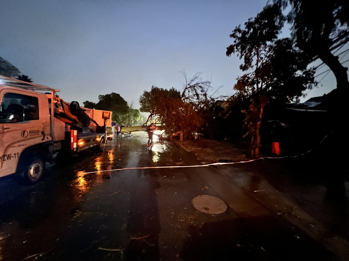 Equipos municipales listos y esperando hace más de tres horas para sacar el árbol y <a href="/EnelChile/">Enel Chile</a> aún no contesta para cortar la luz de los cables y que ellos puedan trabajar. Todo el día intentando contactar a Enel sin respuesta. #Maipu #Viento #AlertaRoja <a href="/Enel_Informa_CL/">@Enel_Informa_CL</a>