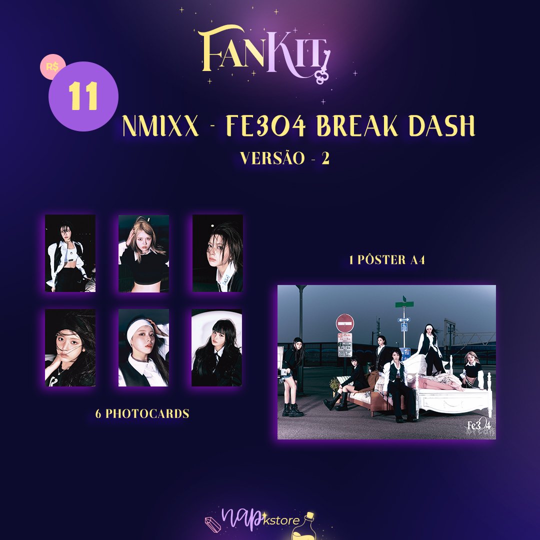 NapKStore's tweet image. [FANKIT NMIXX] #NMIXX

🛍️ VERSÕES: R$11,00 ~ 17,00
🎁 COMBO: R$38,00
💰 PAGAMENTO: boleto, deposito/transferência, cartão e pix
🚚 FRETE CORREIOS
📳 FRETE SHOPEE

📅 PRODUÇÃO E ENVIO: 20 dias úteis

📩 FAÇA O SEU PEDIDO NA DM