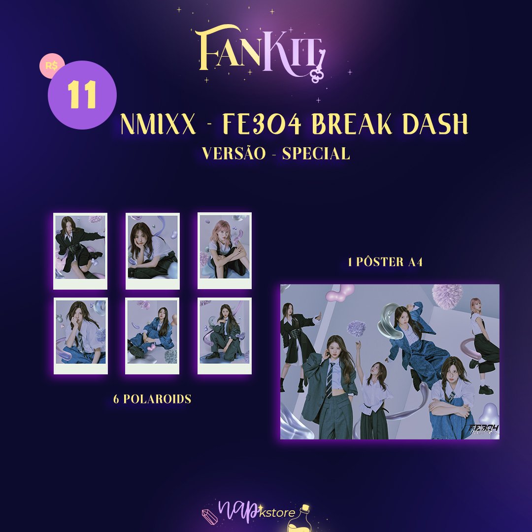 NapKStore's tweet image. [FANKIT NMIXX] #NMIXX

🛍️ VERSÕES: R$11,00 ~ 17,00
🎁 COMBO: R$38,00
💰 PAGAMENTO: boleto, deposito/transferência, cartão e pix
🚚 FRETE CORREIOS
📳 FRETE SHOPEE

📅 PRODUÇÃO E ENVIO: 20 dias úteis

📩 FAÇA O SEU PEDIDO NA DM