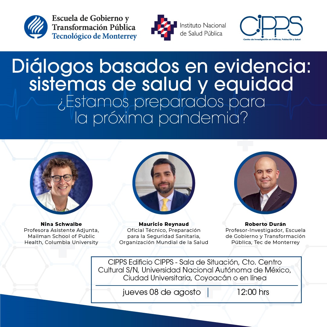 Falta menos para el Próximo Seminario conjunto entre <a href="/cippsunam/">CIPPS-FACMED-UNAM</a>, <a href="/FacMedicinaUNAM/">FacultadMedicinaUNAM</a>, <a href="/inspmx/">INSP México</a> y la <a href="/EGobiernoyTP/">Escuela de Gobierno</a>

¿Estamos listos para una futura pandemia?

📅 08 de agosto, 12:00 hrs.
📌 Presencial en las instalaciones del CIPPS-UNAM y virtual

Registrate: t.ly/5gcWF