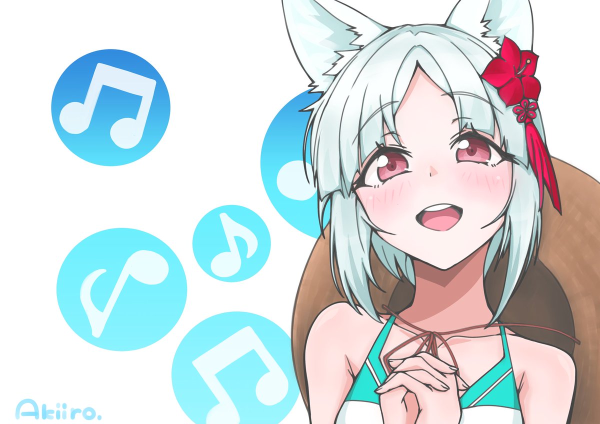 MUxaA6nhPs2Op5Z's tweet photo. 『なぜどうしてぇ～♪︎』を仕上げてみました♪
このキャラソン好き🌺🐺🏖️(ＵωＵ｀ *)
#天華百剣お絵かき部
#天華百剣
#鳴狐 https://t.co/d4MWtYZw5I