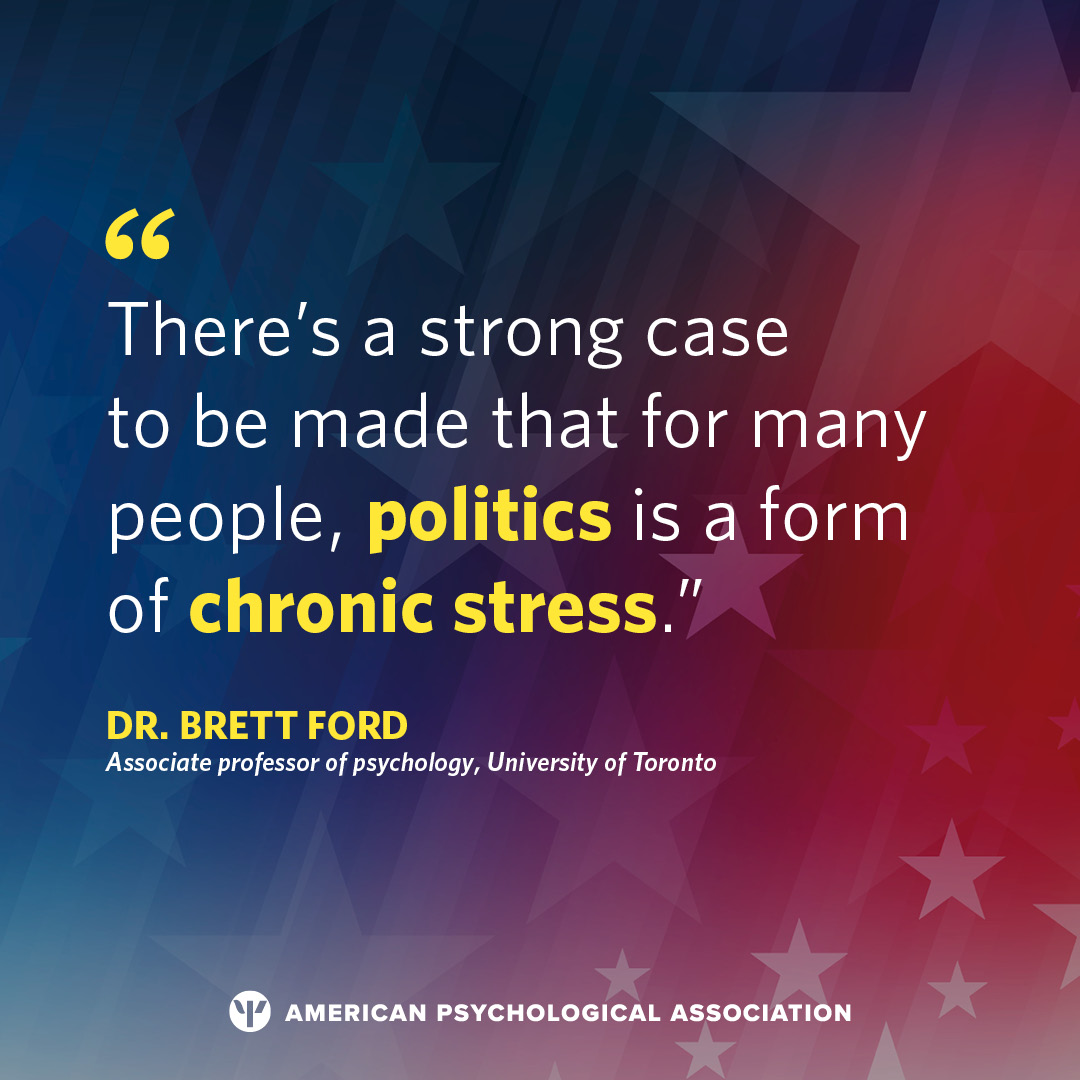 Chronic #stress harms both psychological and physical well-being. "It takes a toll on our bodies,” <a href="/UTSCpsychology/">UTSC Psychology</a> professor Dr. Brett Ford says. Share in the comments one way you are being kind to your body and mind.
at.apa.org/b6c8fe
#politics #mentalhealth #psychology