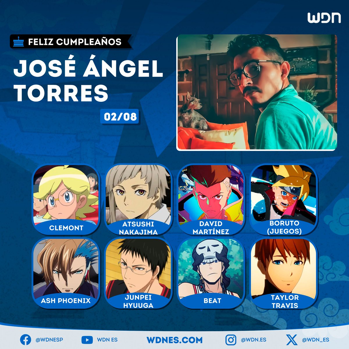 wdn_es's tweet photo. 🎂 | Cumpleaños
Le deseamos un feliz cumpleaños al actor de doblaje José Ángel Torres, ¡esperamos que la pase increíble en compañía de sus familiares y seres queridos! https://t.co/gBfX0pAf73