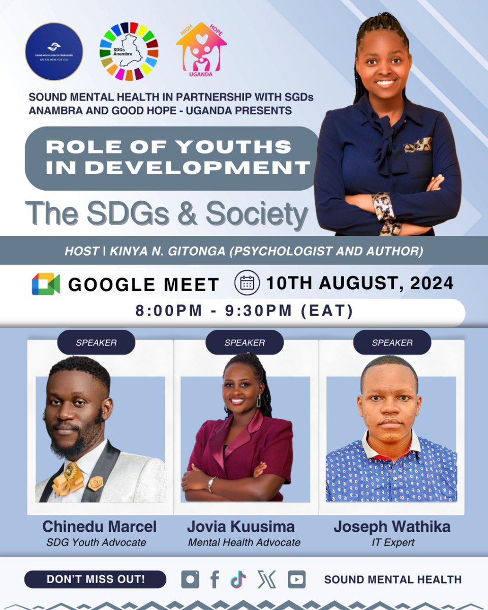 surveyheart.com/form/669ca478e…
*Join us for this year's International Youth day celebration focusing on the role of the Youth's in the Localization of the 17 United Nations Sustainable Development Goal's SDGs in East Africa (Uganda and Kenya)
A call for mobilization for the Global Goals
