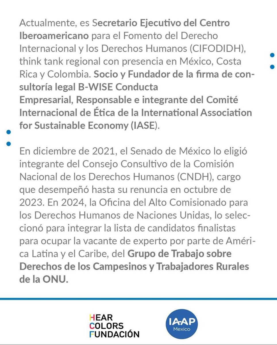 ADALSAMMA's tweet image. Un privilegio ser parte del Consejo Asesor del Capítulo México 🇲🇽 de @IAAPOrg. Para @BWiseRBC, es un honor ser parte de las y los consejeros del sector privado de la organización global más importante en materia de accesibilidad. #BWISE, proveemos #SolucionesLegales Sostenibles