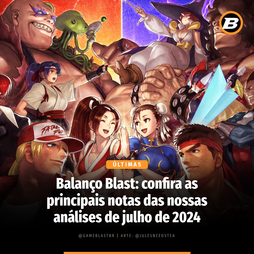 gameblastbr's tweet photo. Mês passado teve muitas experiências sob análise por aqui, tantas que não ficaríamos surpresos que tenha perdido alguma! Então, para vossa conveniência, aí vai um resumão!
Confira: https://t.co/8TP1eOoP3k
#TheLegendofHeroesTrailsthroughDaybreak #SNKvsCapcomSVCChaos #Meifumado https://t.co/eKkCFqlI6D