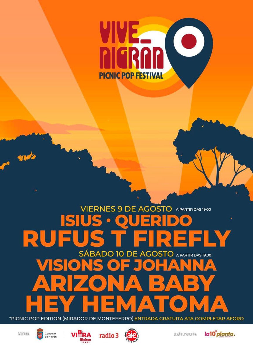 ConcelloNigran's tweet photo. #ViveNigrán !!! 9 e 10 de agosto en Monteferro e gratis!!! https://t.co/L5WQjtGDk6