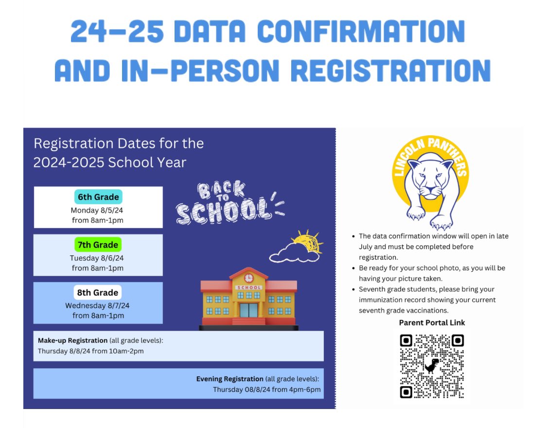 It’s time!!!! We will see you all next week during our in-person registration. Be ready to smile for the camera! This photo will be used for both your ID and the yearbook. 😁