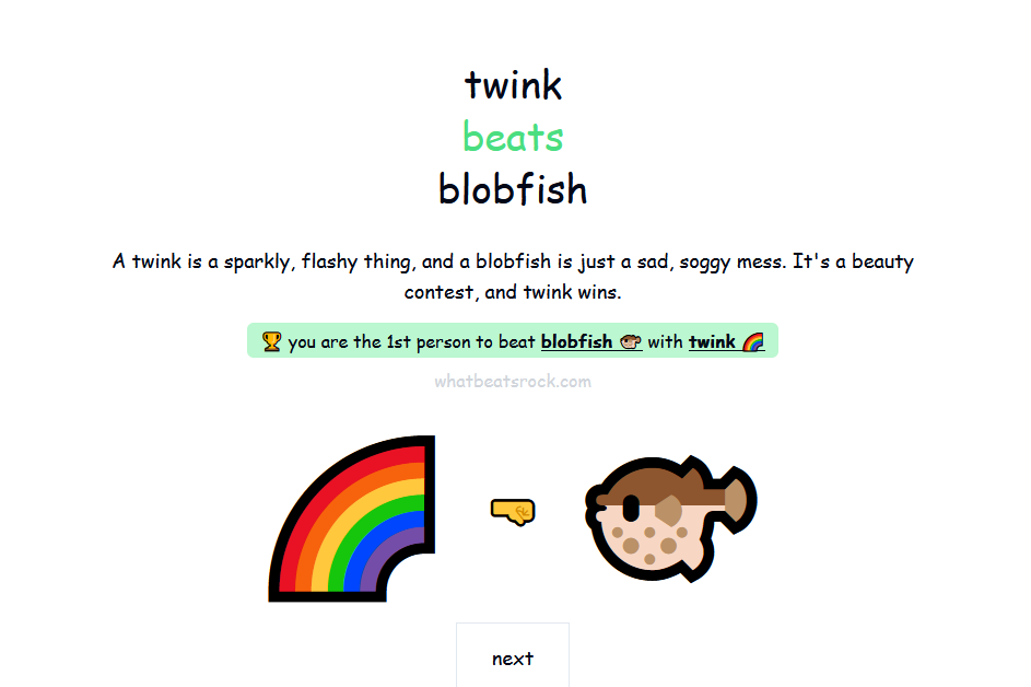 We finally know who wins between @kingbay and <a href="/blobarella/">Blobarella</a>