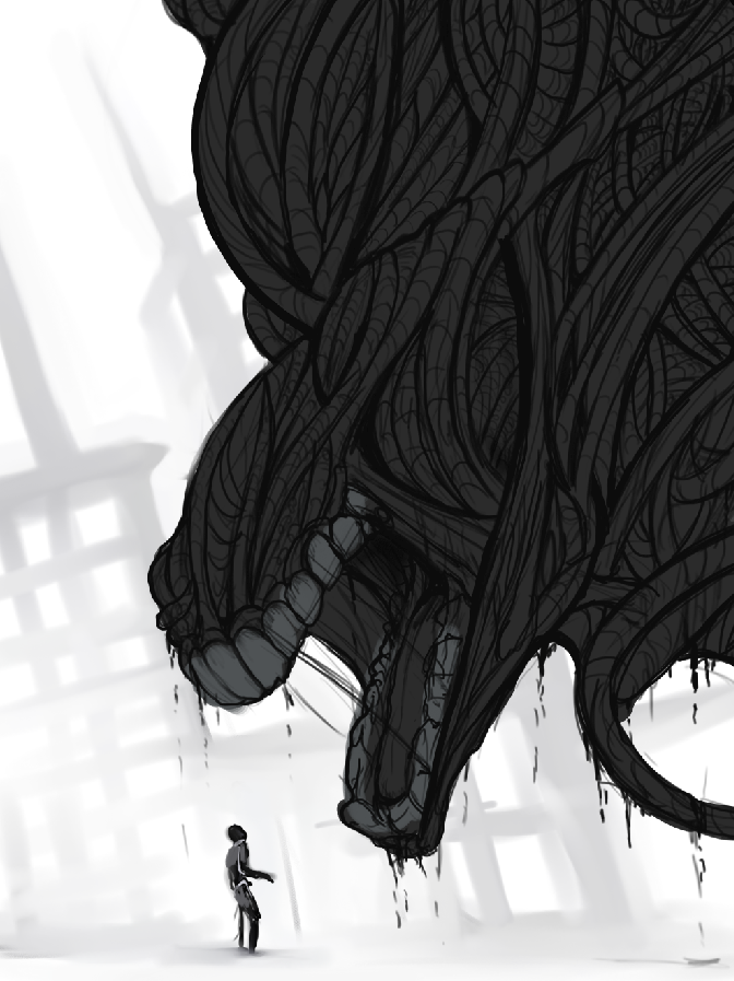 macabrecabra's tweet photo. A monster, a liquid machine, that devours and devours and devours.... monster design based on a dream I had. 

Feeling a little down, so only solution is draw monster! 
#digitalart #monsterdesign #monster https://t.co/dnhLv5FbrB