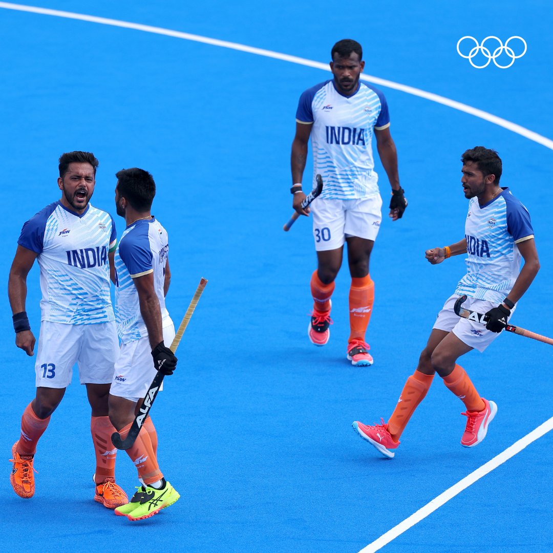 Breaking a 52-year spell, our Indian hockey team has triumphed over Australia at the #OlympicGames !  
Their hard work &amp; passion have brought glory to the nation. 
Best of luck for the upcoming match—we’re all cheering for you!

#Cheer4Bharat #Hockeyindia
#OlimpiadiParigi2024