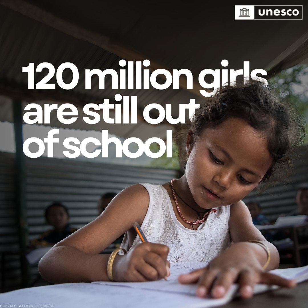 Every girl has a right to an education, no matter what.

Yet, 120 million girls are out of school, putting them at risk of violence, exploitation, and early marriage.

Why ensuring education for all brings us one step closer to achieving #GenderEquality: unesco.org/en/gender-equa…
