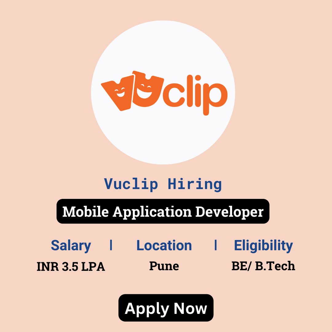 karthikpattadi's tweet image. 🌟 Vuclip Careers 2024 🌟
Vuclip is seeking talented individuals for the role of Mobile Application Developer in their 2024 recruitment drive.
🔗 Apply Here: zurl.co/FUJw
💬 Join Our WhatsApp Group: zurl.co/HzO9
#Vuclip #MobileApplicationDeveloper #
