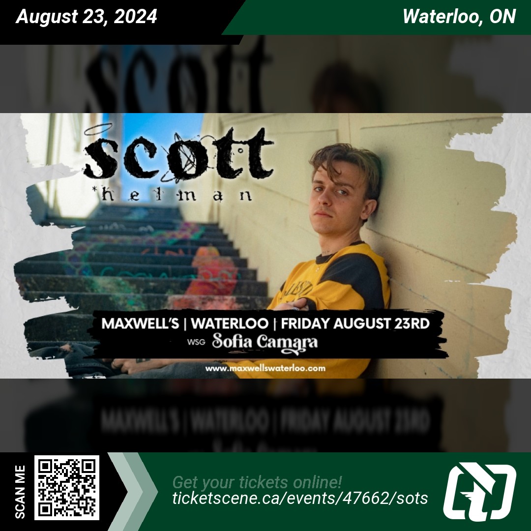 <a href="/ScottHelman/">Scott Helman</a> will be performing at <a href="/maxwellsmusic/">Maxwell's Waterloo</a> on Friday, August 23, 2024 at 7:30 pm
Get your tickets online ticketscene.ca/events/47662/s…
#waterloo #tickets #events