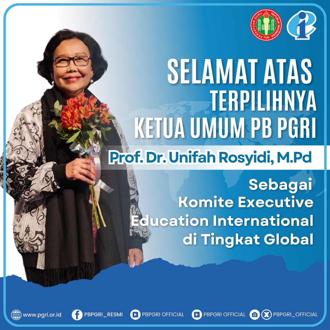 Nofendra19's tweet photo. SELAMAT &amp; SUKSES!
Kepada Ketua Umum PB PGRI Prof. Dr. Unifah Rosyidi, M.Pd
Atas Terpilihnya sbg Anggota Komite Eksekutif Education International di Tingkat Global.
Terima kasih atas prestasi yg membanggakan PGRI &amp;  teruslah menyuarakan aspirasi GTK di seluruh dunia. 
#EI #PGRI https://t.co/gzSVADnBtX