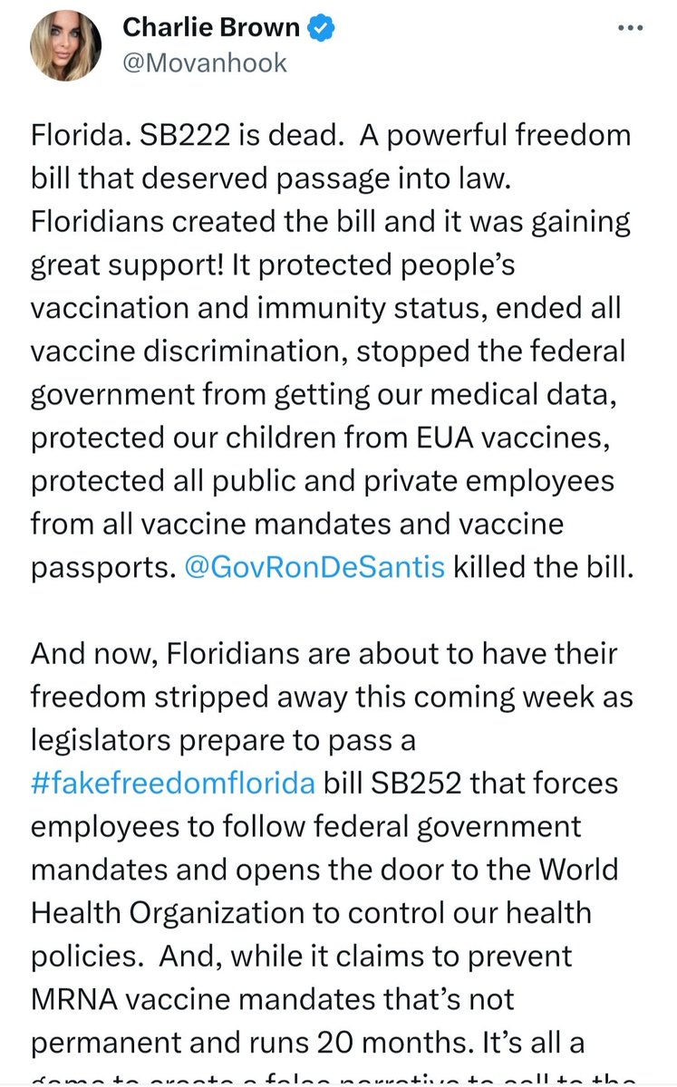 BirdLov62991644's tweet photo. Read #Florida #SB252 that @GovRonDeSantis signed in 2023.
It has a lot to day about #Vaccines. Look it up.
Below is information  &amp; a cheat sheet https://t.co/i0EWusOIRF