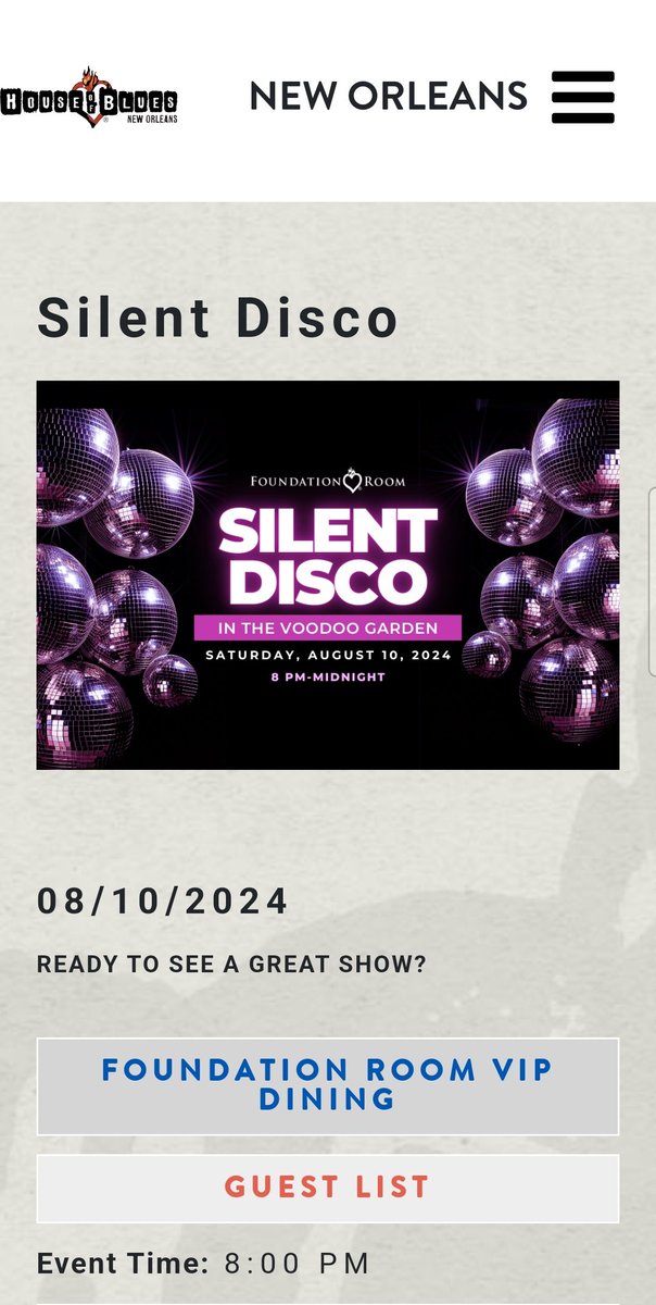 CurtSTAR504's tweet photo. Silent Disco  Friday 8pm @HOBNOLA(@FoundationRmNO #VoodooGarden)8/10/2024 https://t.co/HR7YGP6boJ