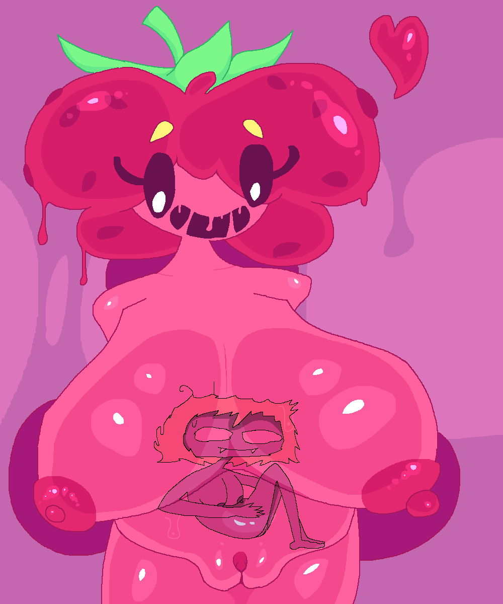 drew @screwroot's lovely jam slime
looks like cherry got herself covered in jelly again X3