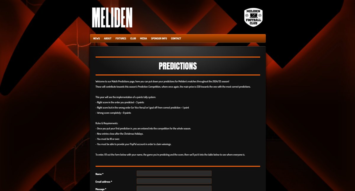 🟠 𝐏𝐑𝐄𝐃𝐈𝐂𝐓𝐈𝐎𝐍𝐒 ⚫️

Don't forget to put in your Prediction for today's Amateur Trophy Match away to <a href="/MynyddIsaFC/">Mynydd Isa FC</a> 

Winner with the most points at the end of the season wins £50!

melidenfootballclub.co.uk/predictions

#UpTheMiners 🟠⚫️