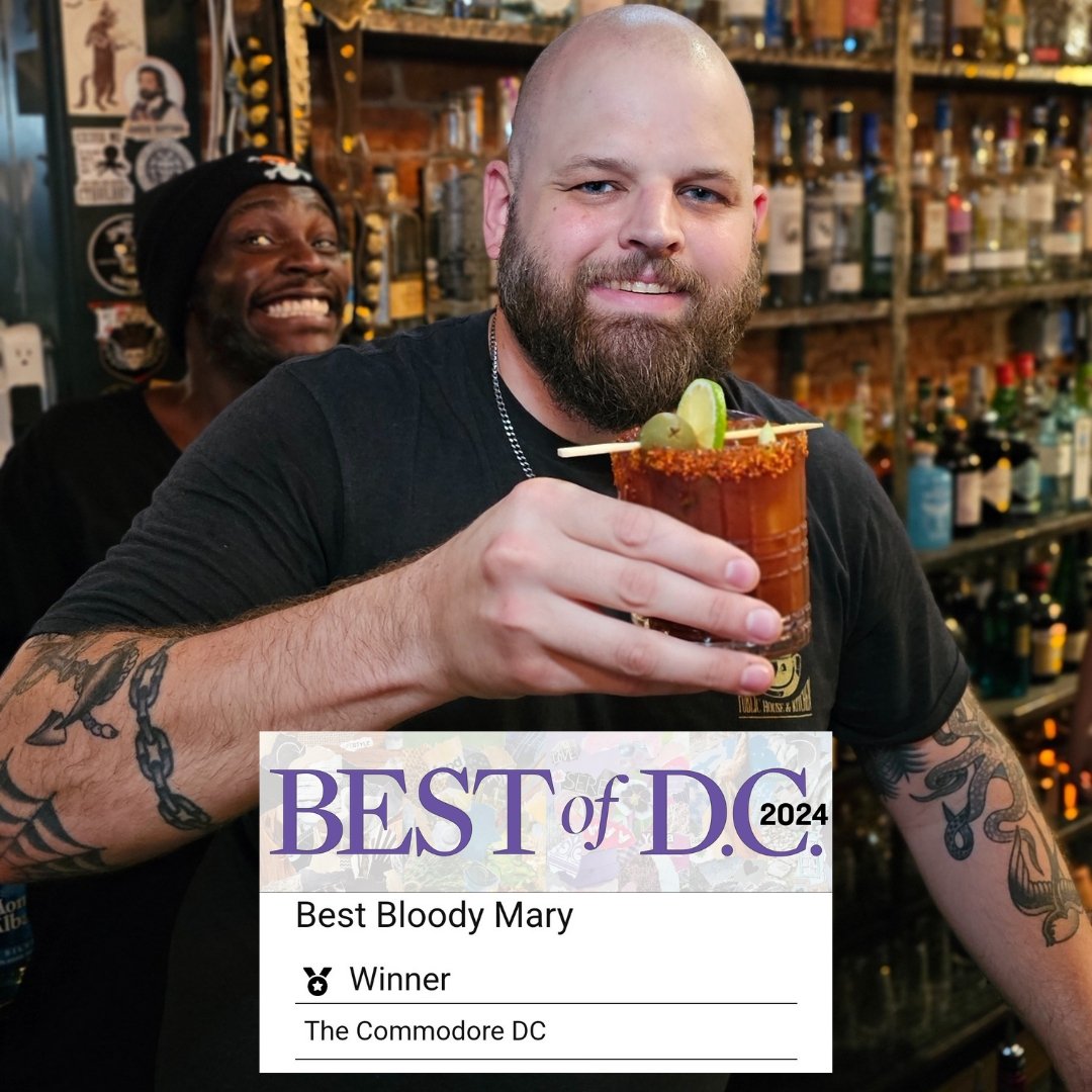 The Commodore DC (@thecommodoredc) on Twitter photo Thank you for voting for us to WIN BEST BLOODY MARY in <a href="/wcp/">Washington City Paper</a>'s #BestOfDC! Come get "Jake's #2 Bloody Mary" (which we now have to change to "Jake's #1 Bloody Mary") this weekend and stay tuned --- we'll have some extra special Bloodies coming soon! Thank you for voting for us to WIN BEST BLOODY MARY in <a href="/wcp/">Washington City Paper</a>'s #BestOfDC! Come get "Jake's #2 Bloody Mary" (which we now have to change to "Jake's #1 Bloody Mary") this weekend and stay tuned --- we'll have some extra special Bloodies coming soon!