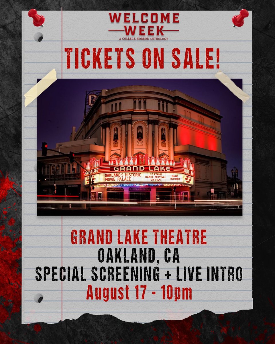 Screenagerfilms's tweet image. BAY AREA! Slash your calendars! 

#WelcomeWeekMovie will be having a special screening on Saturday, 8/17 at the historic Grand Lake Theatre in Oakland.

Tickets on Sale Now: renaissancerialto.com