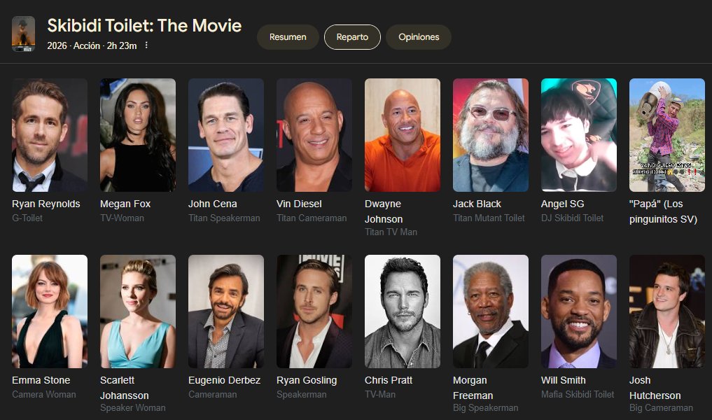 RenSeriesYT's tweet photo. Se filta el cast de la película de #SKIBIDITOILET https://t.co/3mgpKNMJtz