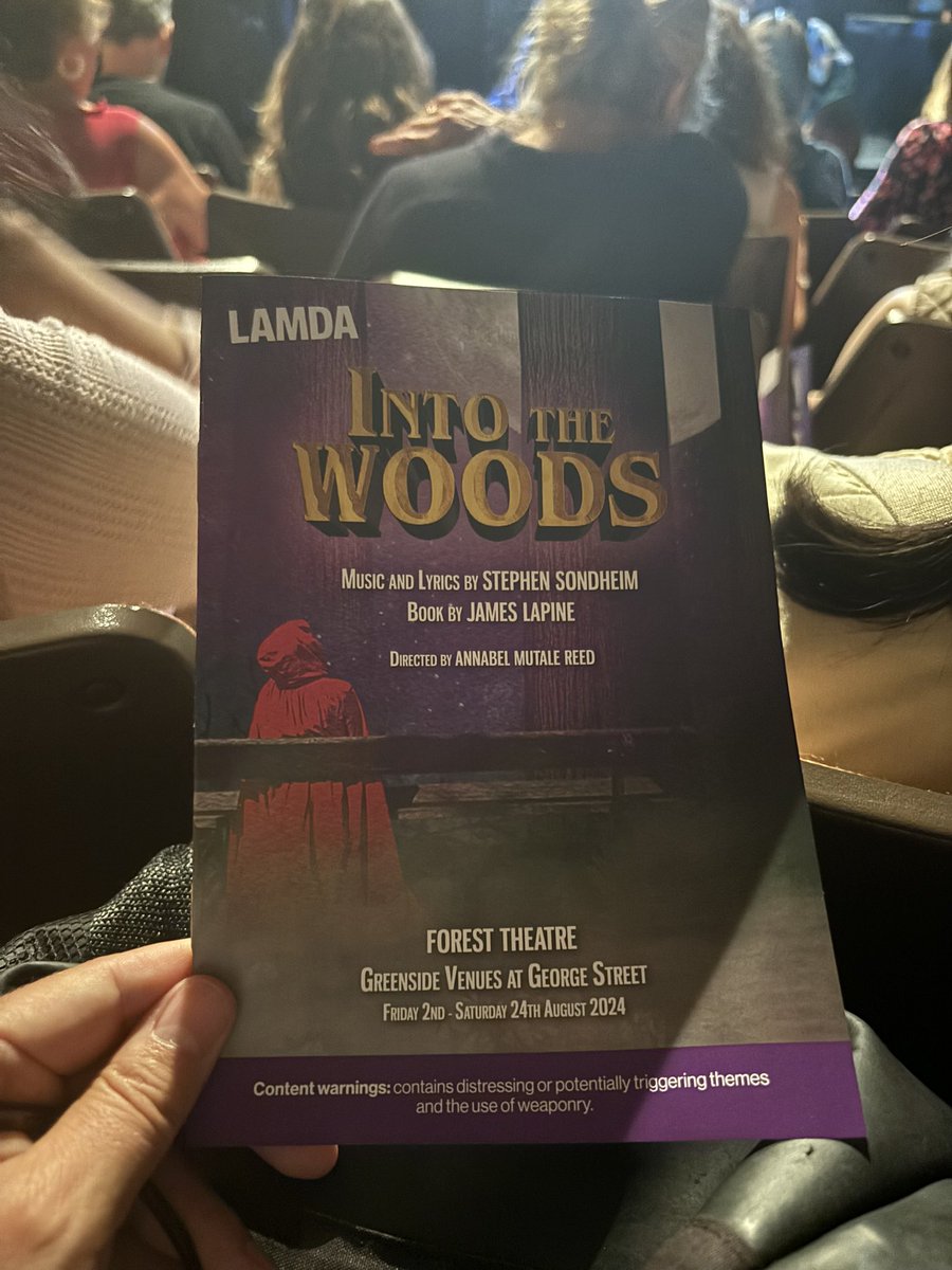 Well done @LAMDAdrama #intothewoods <a href="/edinburghfringe/">Find us at @edfringe</a> #gosee 👏