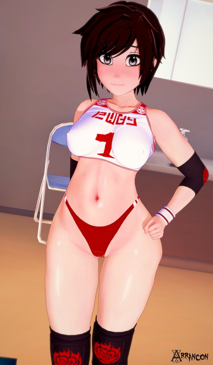 ". . .Are you sure this is the new gym uniform? It feels - a bit exposed."

Ruby blushes as she was told this is what she is supposed to wear.