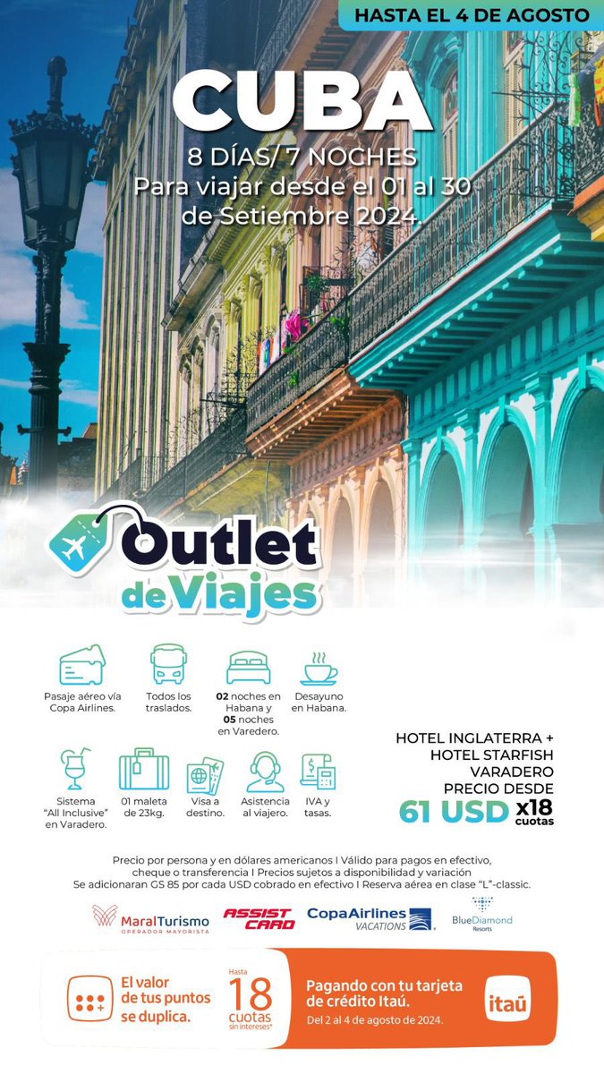 BrunettiJose's tweet photo. No pierdas la oportunidad de viajar #Outletdeviajes https://t.co/xpVI6Eo5dT