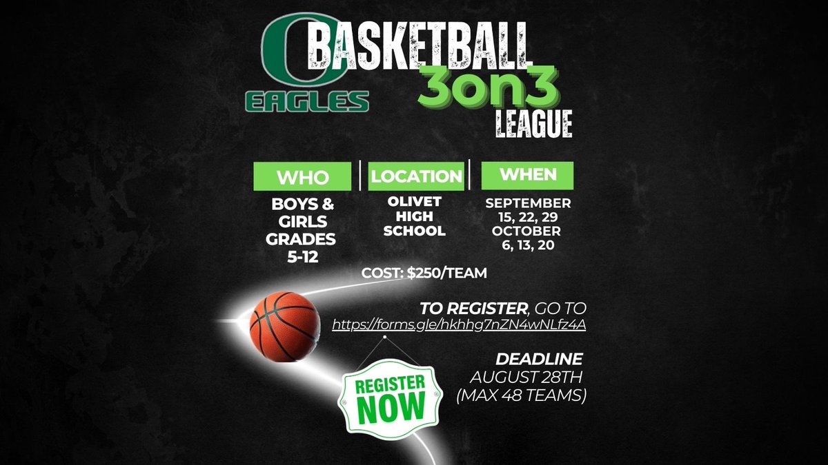 Fall 3 on 3 Hoops!!! Sign up today!!

forms.gle/hkhhg7nZN4wNLf…