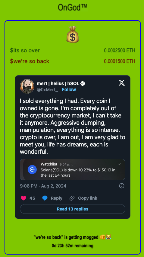 OnGod Prediction Markets tweet media