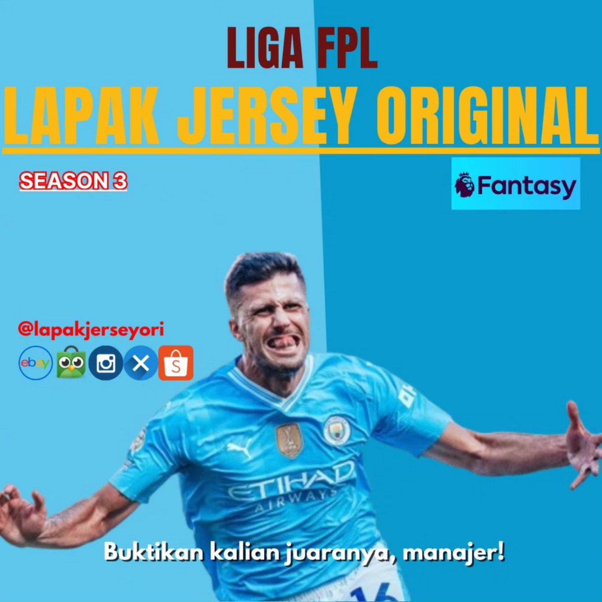 lapakjerseyori's tweet photo. Buat temen-temen yg kelewatan kode liga di akhir Google Form nya, bisa hubungi kami dengan akun sosmed yg didaftarkan. Are you ready, manager?!! 🔥
#FPLcommunity #fplindo #lapakjerseyori #FLOA #KOFPLI
Link Google Form: https://t.co/BsdGQKanFb
Link olshop: https://t.co/ZZiiCo4jNu https://t.co/jUNxgalK3Q