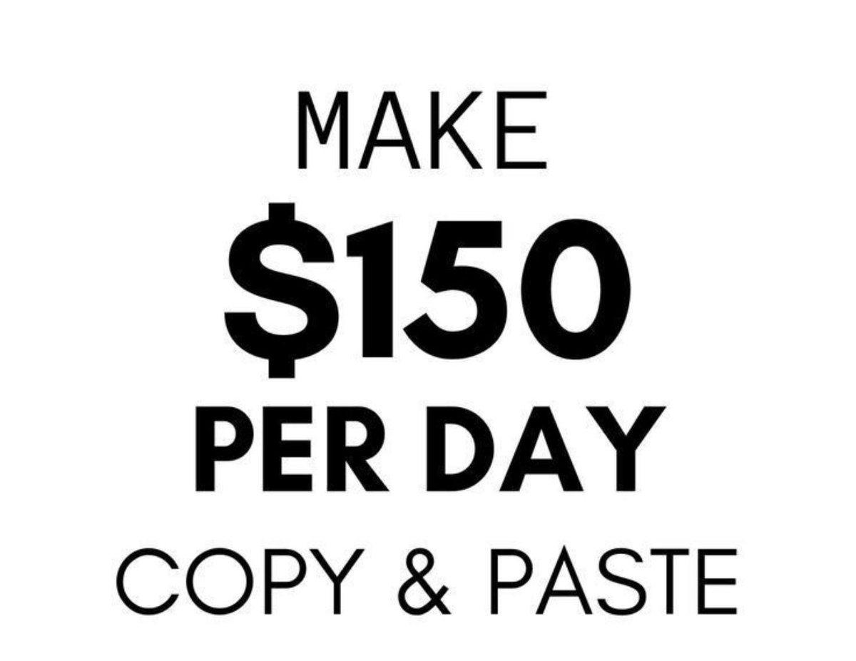 19 Websites that'll pay you $5,000/month for copy-paste jobs:

I have prepared a list of 19 websites that will pay you $5,000/month for copy-paste jobs with just a smartphone/laptop and Internet.

For absolutely FREE:

To get it:  

1. Follow Me 
2. Like and Retweet
3. Reply