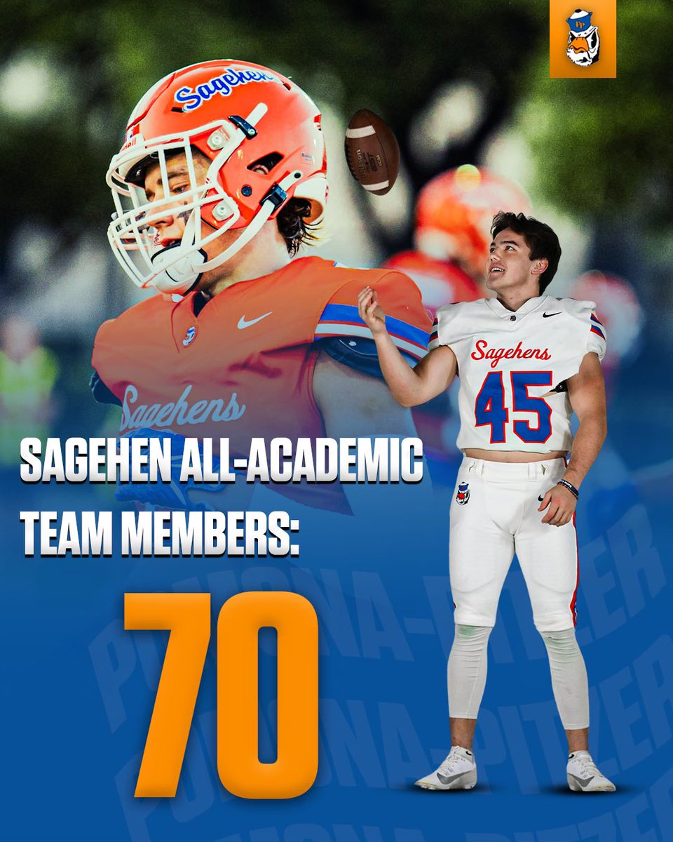 70 Sagehens made the 2023 SCIAC All-Academic team, setting a new team record and finishing first in the SCIAC!

#gosagehens #SagehenFB