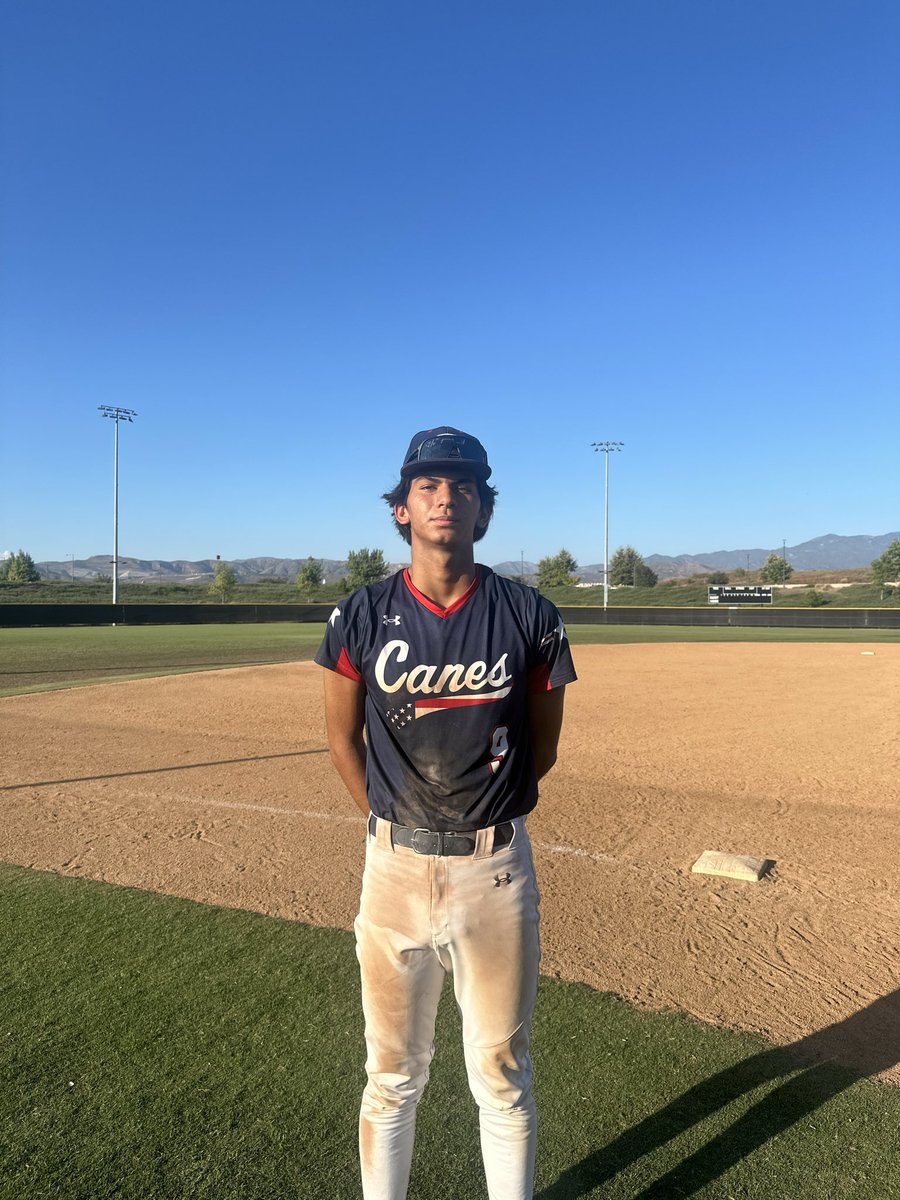 FiveToolCA's tweet photo. #FiveToolWestWS F: @TheCanesBBWest IE 2027 13, TB SoCal 2027 4
PoG: Sam Pink 2-2, 2B, 4 RBI
Pitcher: Alexander Elizondo 2 IP, H, R, 3K https://t.co/A5lyQU5mmC