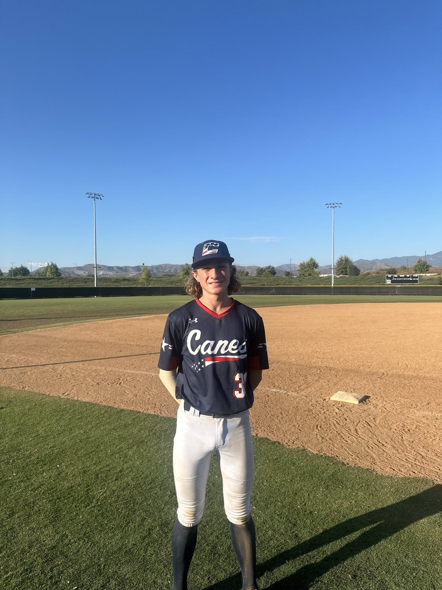 FiveToolCA's tweet photo. #FiveToolWestWS F: @TheCanesBBWest IE 2027 13, TB SoCal 2027 4
PoG: Sam Pink 2-2, 2B, 4 RBI
Pitcher: Alexander Elizondo 2 IP, H, R, 3K https://t.co/A5lyQU5mmC