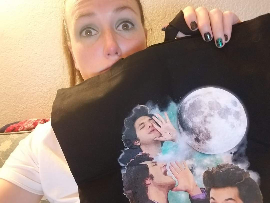 wereradletshug's tweet photo. @rejectedjokes on this tote bag is the reason my now husband messaged me on @hinge 
now we are headed to see him perform live https://t.co/wwsoJdtVSJ