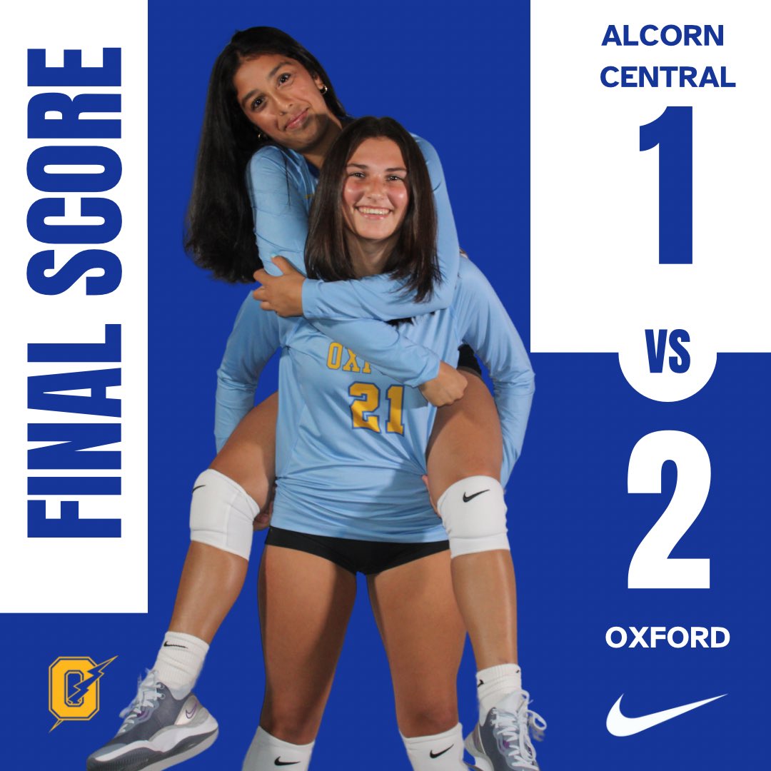 Oxford finished pool play 3-0 after picking up two more wins against Bay and Alcorn Central. 
⚡️🩵💙💛⚡️